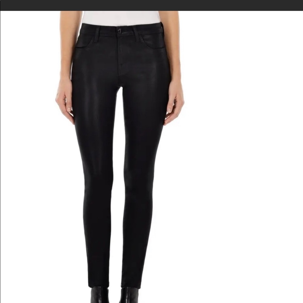 J Brand Wax Coated Black Super Skinny Jeans